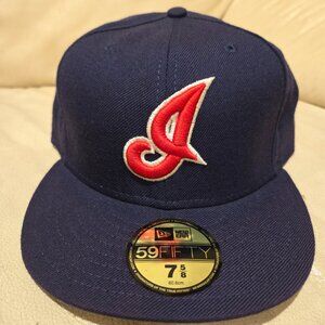 New Era Cleveland Indians 59Fifty On Field Fitted Hat Made In USA Vintage